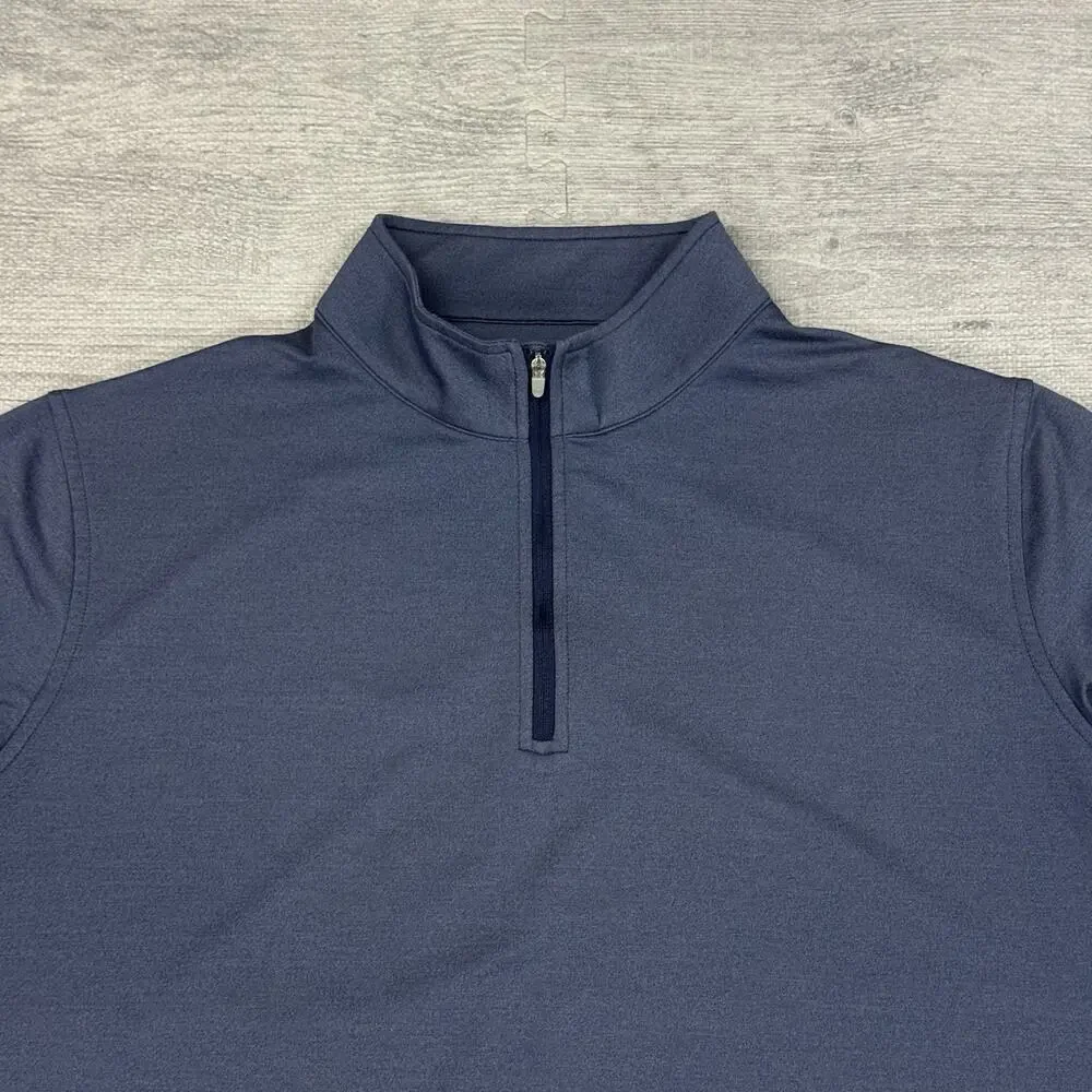 DeBordieu Golf Club Peter Millar 1/4 Zip Perth Pullover Blue Logo Men sz XL EUC